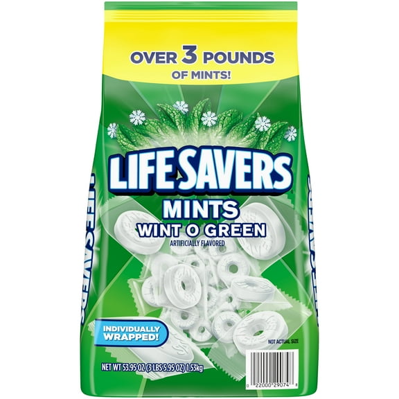 Life Savers Wint-O-Green Breath Mints Bulk Hard Candy - 53.95 oz Bag