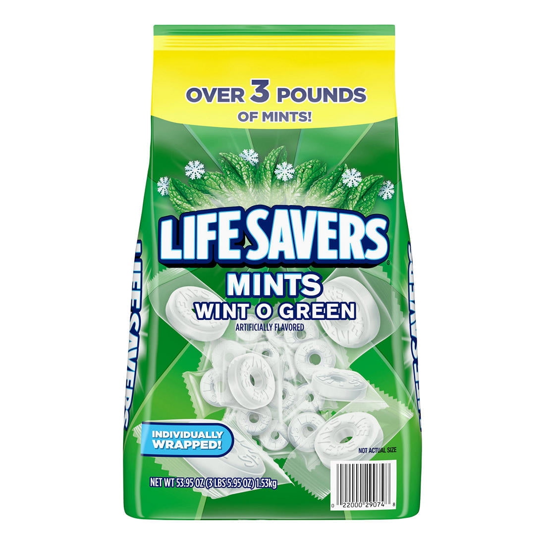 Life Savers Wint O Green Breath Mints Bulk Hard Candy, 53.95 oz
