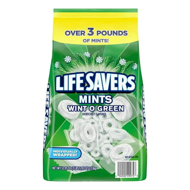 Life Savers Wint O Green Breath Mints Bulk Hard Candy, 53.95 oz