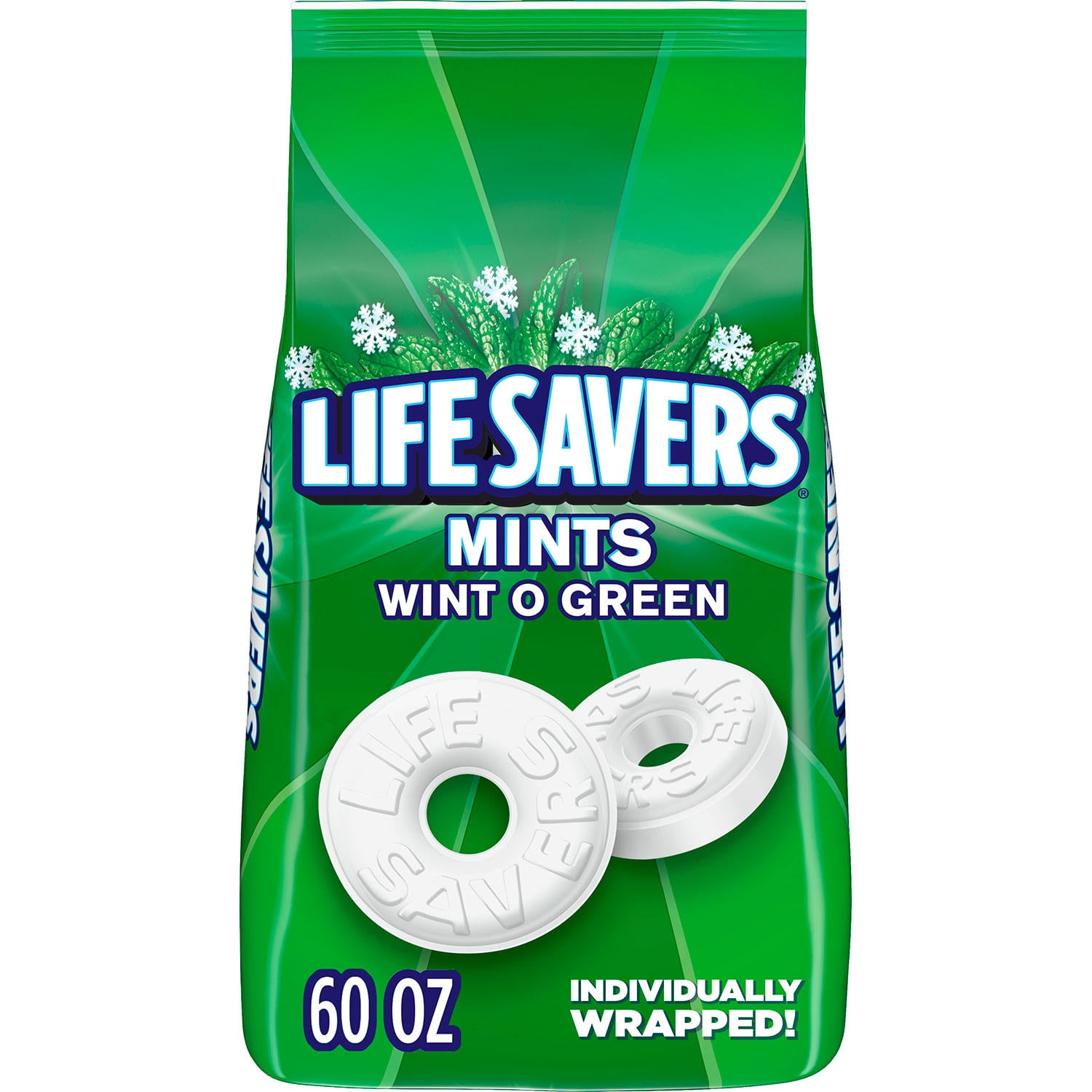 Life Savers Wint O Green Breath Mints Bulk Hard Candy (60 oz.)