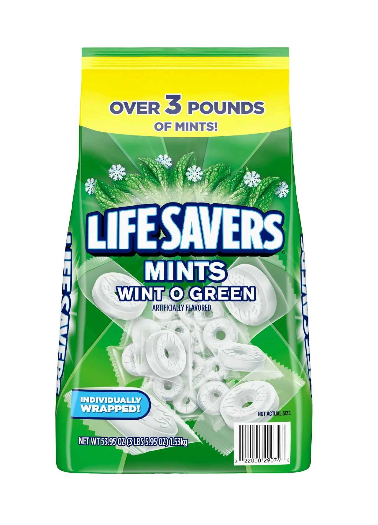 Life Savers Wint-O-Green Breath Mints Bulk Hard Candy, Party Size (53.95 oz.) 1PK