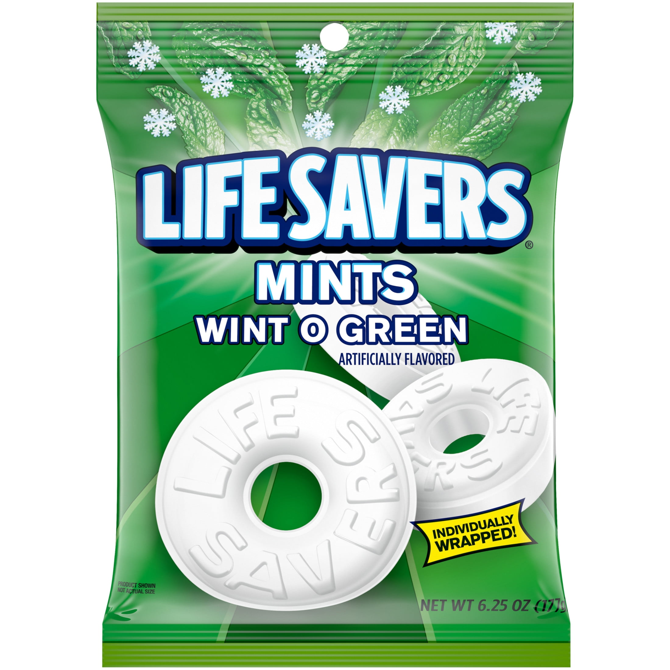 Life Savers Wint-O-Green Breath Mints Hard Candy - 6.25 oz Bag (Pack of 15)