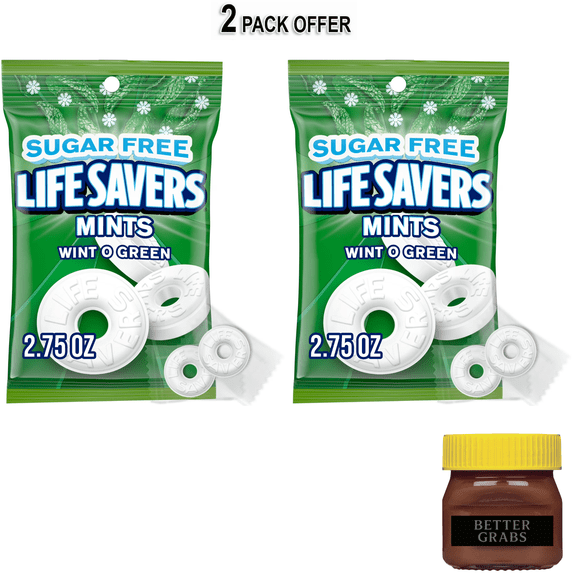 Life Savers Wint-O-Green Sugar Free Breath Mints Hard Candy - 2.75 Oz