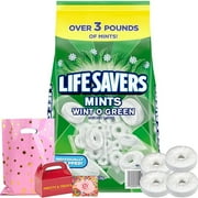 Life Savers Wint-O-Green Wintergreen Hard Candy, 3 lb Bulk Bag, Individually Wrapped Breath Mints, Refreshing Mint Flavor, Classic Mint Candy for Office, Travel, Sharing