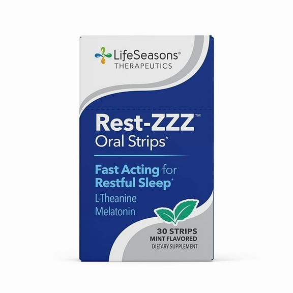 Life Seasons Rest-ZZZ Oral Strips - Powerful Sleep Support Supplement - Fall Asleep & Stay Asleep - Calms Nervous System - Naturally Ease Tension & Restlessness - 30 Strips