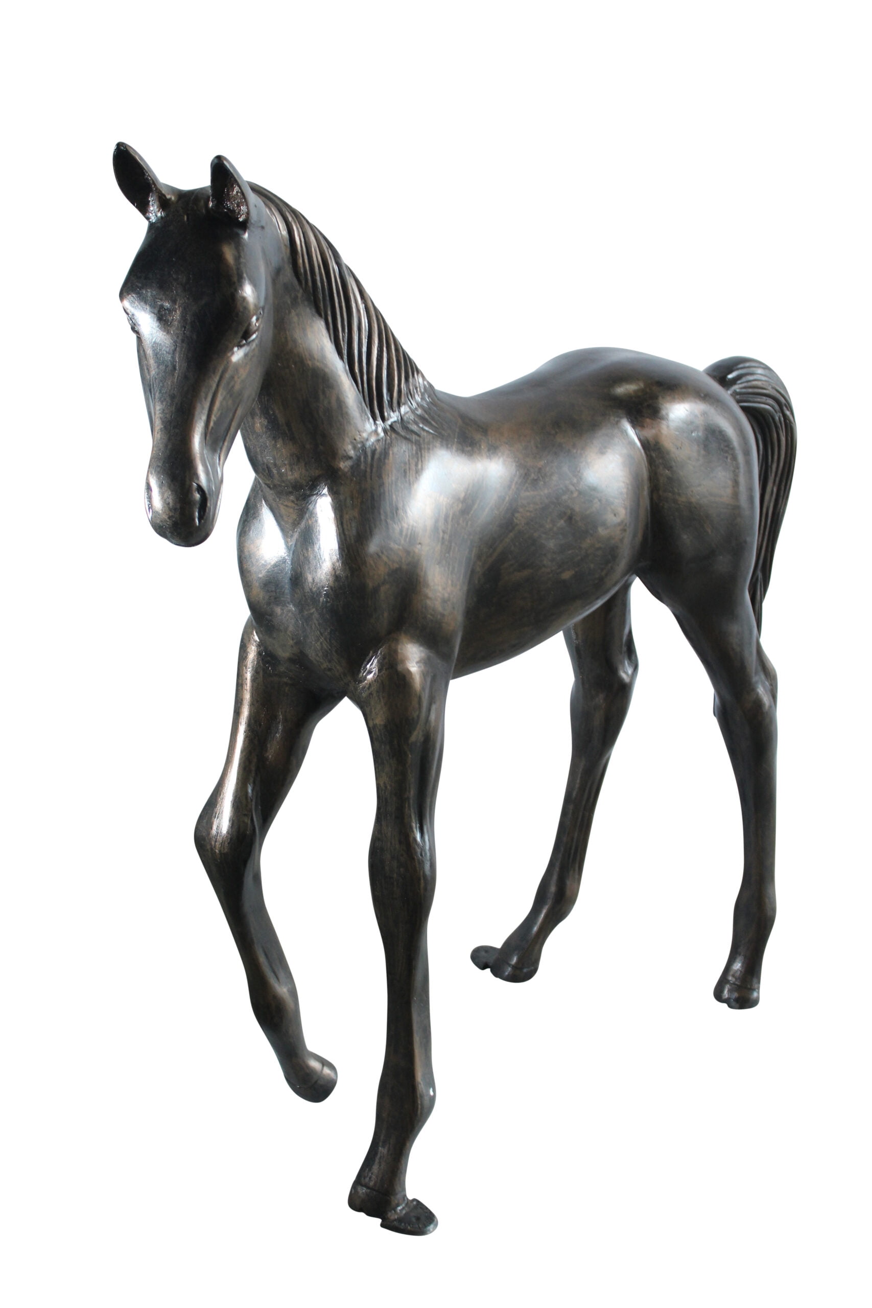 Nifao Life Size Aluminum Arabian Colt Horse Statue for Decoration – Garden Outdoor Decor Sculpture, 50"L x 15"W x 52"H