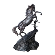 Life Size Bronze Rearing Horse Sculpture by J. Dagan 60" x 37" x 81"H
