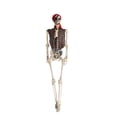 thumbnail image 1 of Life Size Full Body Skeleton, Pirate Themed Posable Halloween Skeleton Prop, 1 Count Realistic Human Bones Decor, For Haunted House Yard Lawn Indoor Outdoor Halloween Party Decoration, 1 of 5