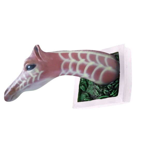 Life Size Giraffe Head Wall Hanging 3D Mounted Giraffe Sculpture Wall Art for Home Den Game Room Unique Decor