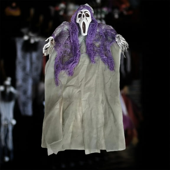 Life Size Hanging Skeleton Decor - Poseable Halloween Prop with Suction Cups for Window Door Display(Green)