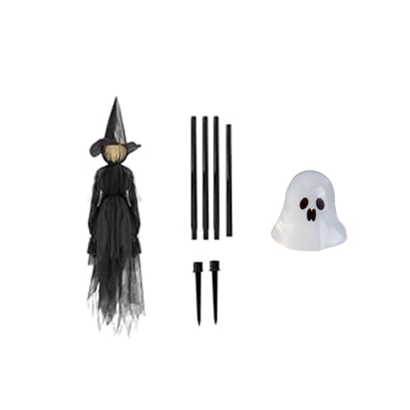 Life-Size Light-Up Screaming Witches Halloween Decor - 1PCS Outdoor LED Animated Witch with 7 Color Changing Lights & Sound Activation, Scary Yard Decoration