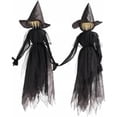 thumbnail image 1 of Life-Size Light-Up Screaming Witches Halloween Decor - Outdoor LED Animated Witch with 7 Color Changing Lights & Sound Activation, Scary Yard Decoration, 1 of 6