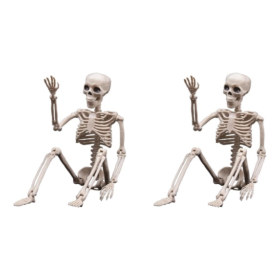 Life Size Posable Full Body Human Skeleton Halloween Decor, Realistic Movable Joints Plastic Skeleton Prop, Spooky Haunted House Yard Lawn Patio Front Porch Indoor Outdoor Holiday Party Decoration