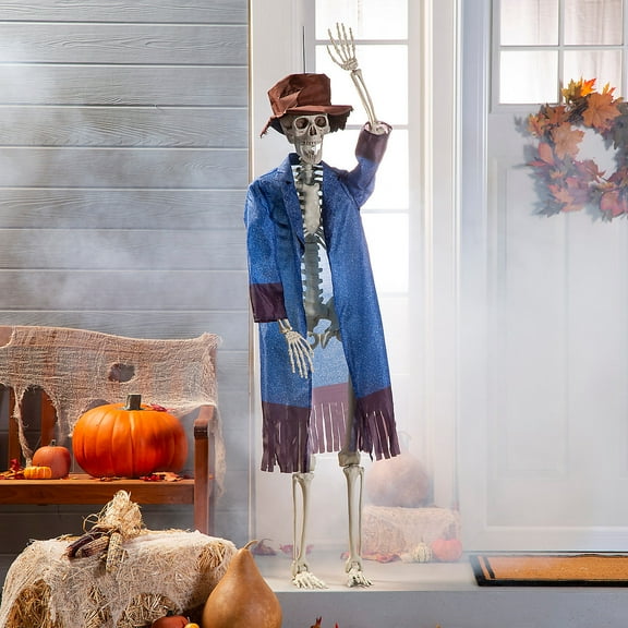 Life-Size Posable Skeleton with Scarecrow Outfit Kit - 3 Pc