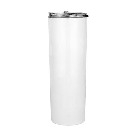 Life Skinny 20 OZ Straight Stainless White Tumbler With Metal For Heat Machine Printing 1 Pack,kitchen drinking cups