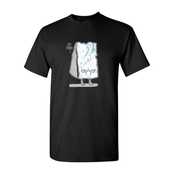 Life Stinks Grumpy Blue Cheese BeanePod Artworks Art Funny DT Adult T-Shirt Tee