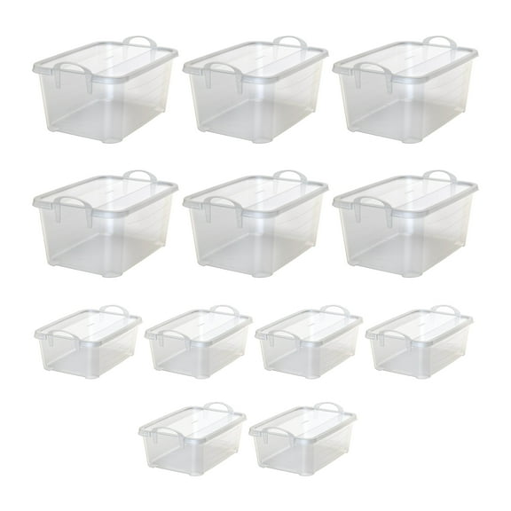 Life Story 14 Qt Plastic Box (6 Pack) w/ 55 Qt Storage Container (6 Pack)