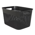 thumbnail image 1 of Life Story 16 Quart Decorative Storage Basket, Large Plastic Home Organizer, Black, 1 of 7