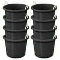 thumbnail image 1 of Life Story 17 Gal Flexible Plastic Storage Bucket w/ Handles, Black, 8 Pack, 1 of 10