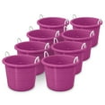 thumbnail image 1 of Life Story 17 Gal Round Open Storage Bucket with Rope Handles, Purple, 8 Pack, 1 of 2