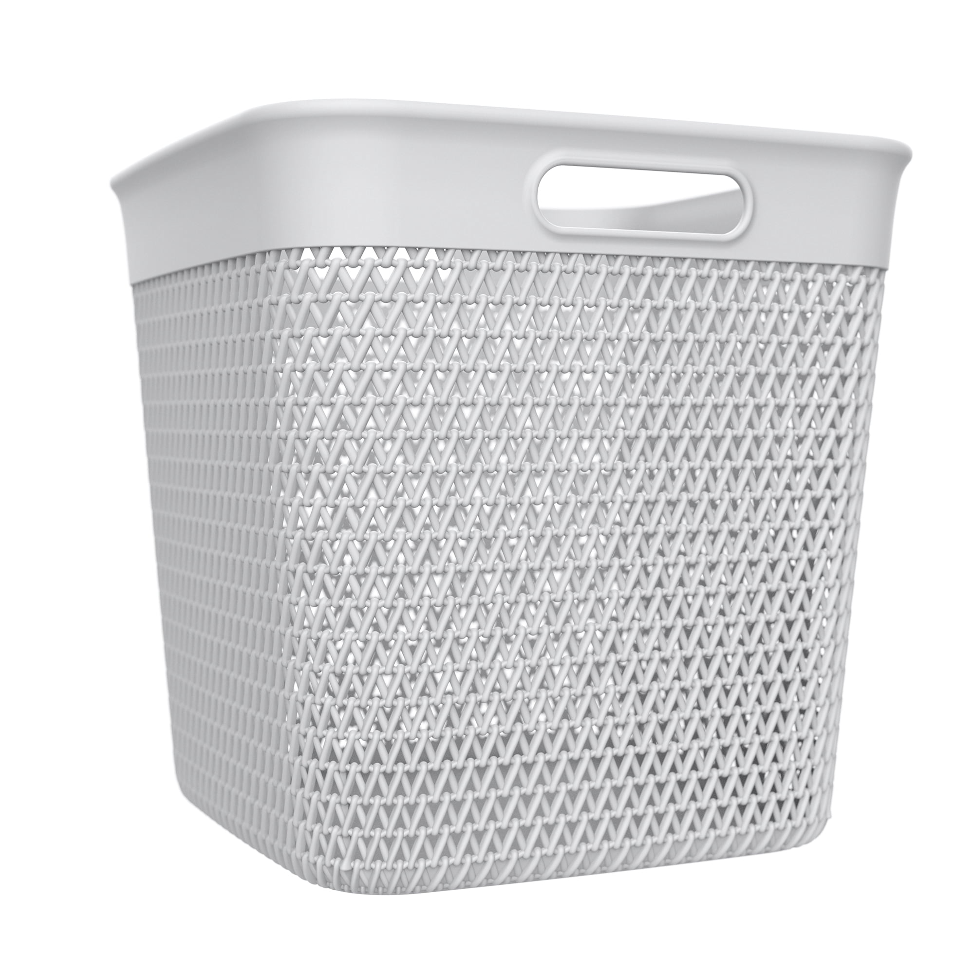Life Story 26 Quart Decorative Storage Basket, Extra Large Plastic Home Organizer, White