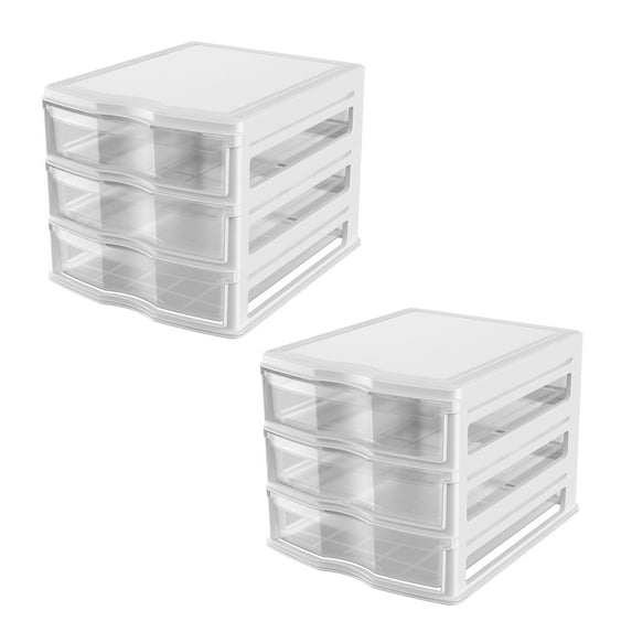 Life Story 3 Drawer Stackable Shelf Organizer Storage Drawers (2 Pack)