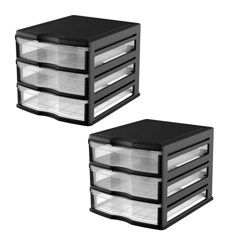 Life Story 3 Drawer Stackable Shelf Organizer Storage Drawers (2 Pack)