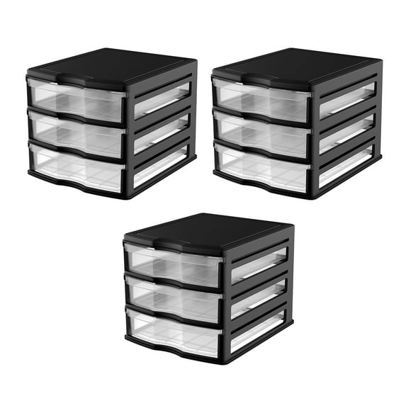 Life Story 3 Drawer Stackable Shelf Organizer Storage Drawers (3 Pack)