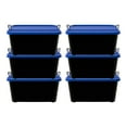 thumbnail image 1 of Life Story 55 Qt Stackable Storage Bin, Heavy Duty Lidded Container, Black/Blue, 6 Pack, 1 of 8