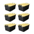 thumbnail image 1 of Life Story 55 Qt Stackable Storage Bin, Heavy Duty Lidded Container, Black/Yellow, 6 Pack, 1 of 10