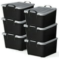 thumbnail image 1 of Life Story 55 Qt Stackable Storage Bin, Heavy Duty Lidded Container, Black/Gray, 6 Pack, 1 of 13
