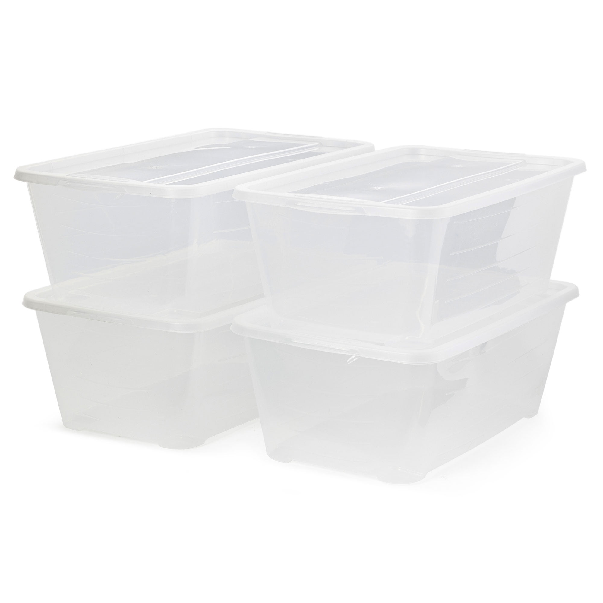 Small Stackable Bin Front Opening Clear Plastic - Brightroom™
