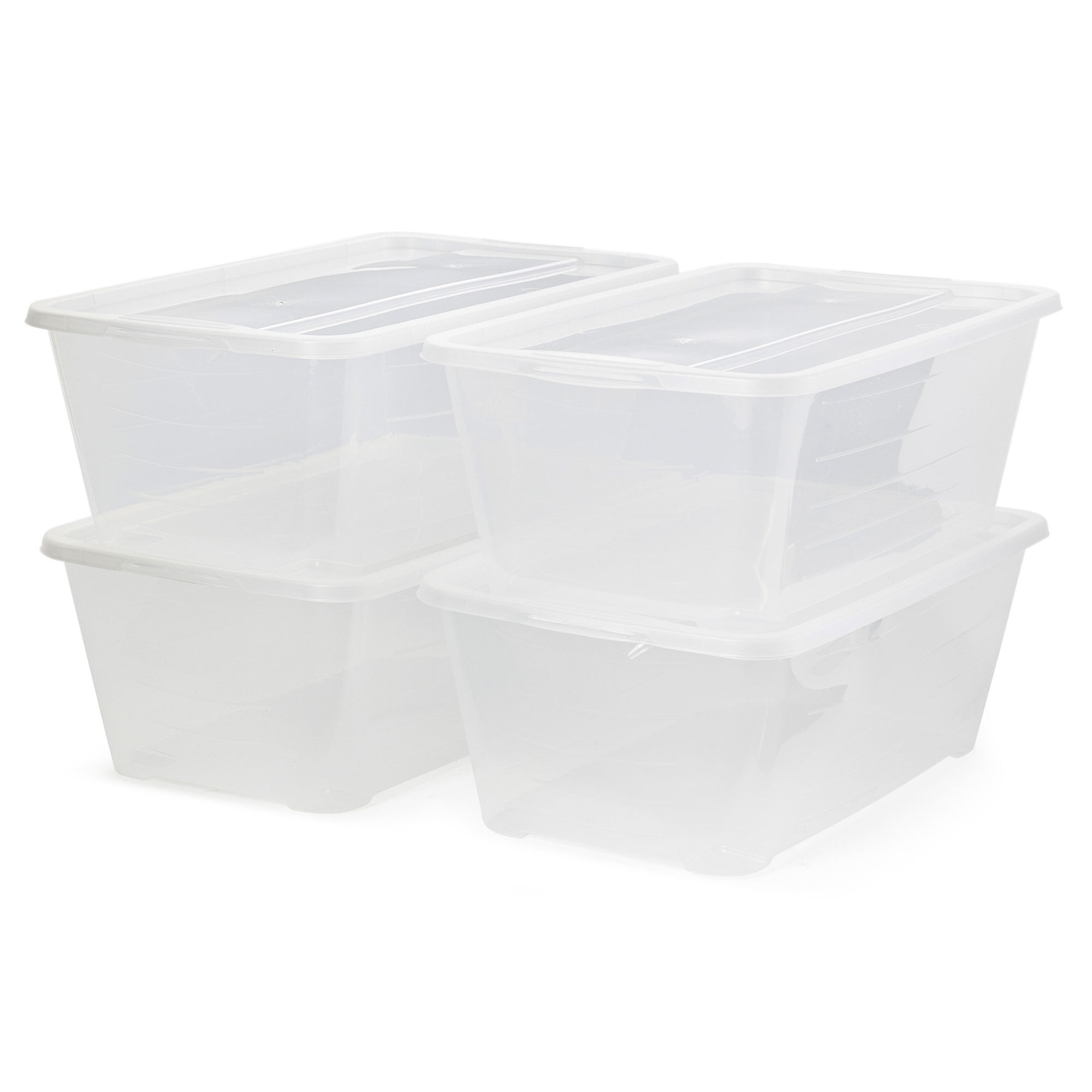 Life Story Clear 6-Quart Storage Box with Green Snap Lids, 6-Pack