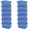 thumbnail image 1 of Life Story 55 Qt Stackable Storage Bin, Light Duty Lidded Container, Blue, 12 Pack, 1 of 10