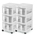 Life Story Classic 3 Shelf Storage Organizer Plastic Drawers, White (2