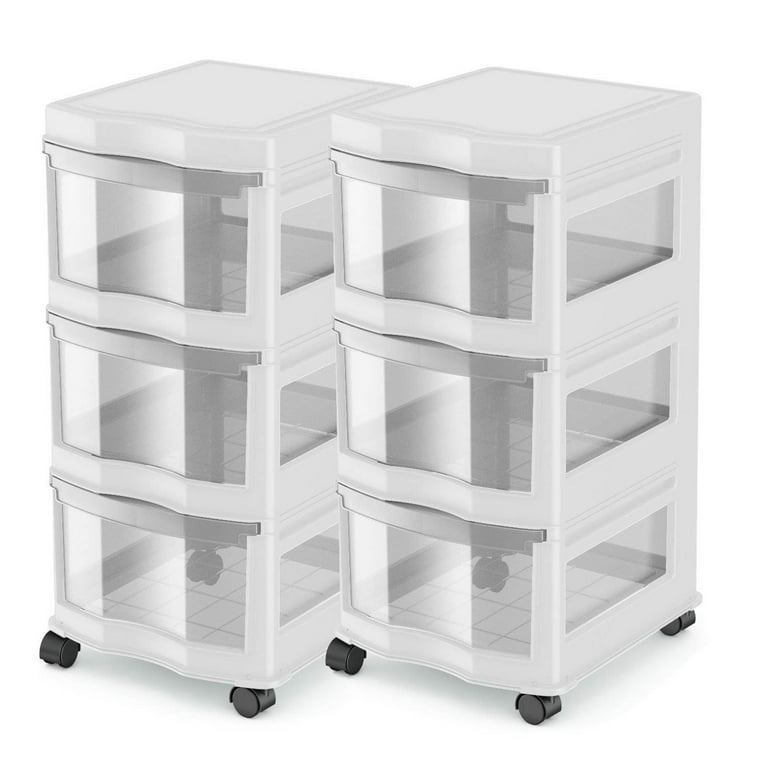 Life Story Classic Gray 3 Shelf Storage Container Organizer Plastic Drawers  