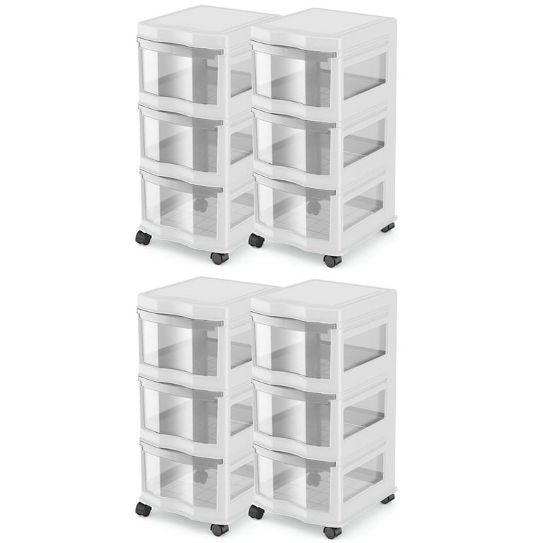 Everything Mary 60 Drawer Organizer, White - Multi-Purpose Plastic Cabinet - Small Parts Storage Containers for Craft