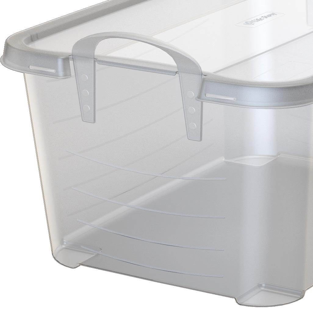 Clear Stackable Plastic Storage Box with Lid, 55 Quart
