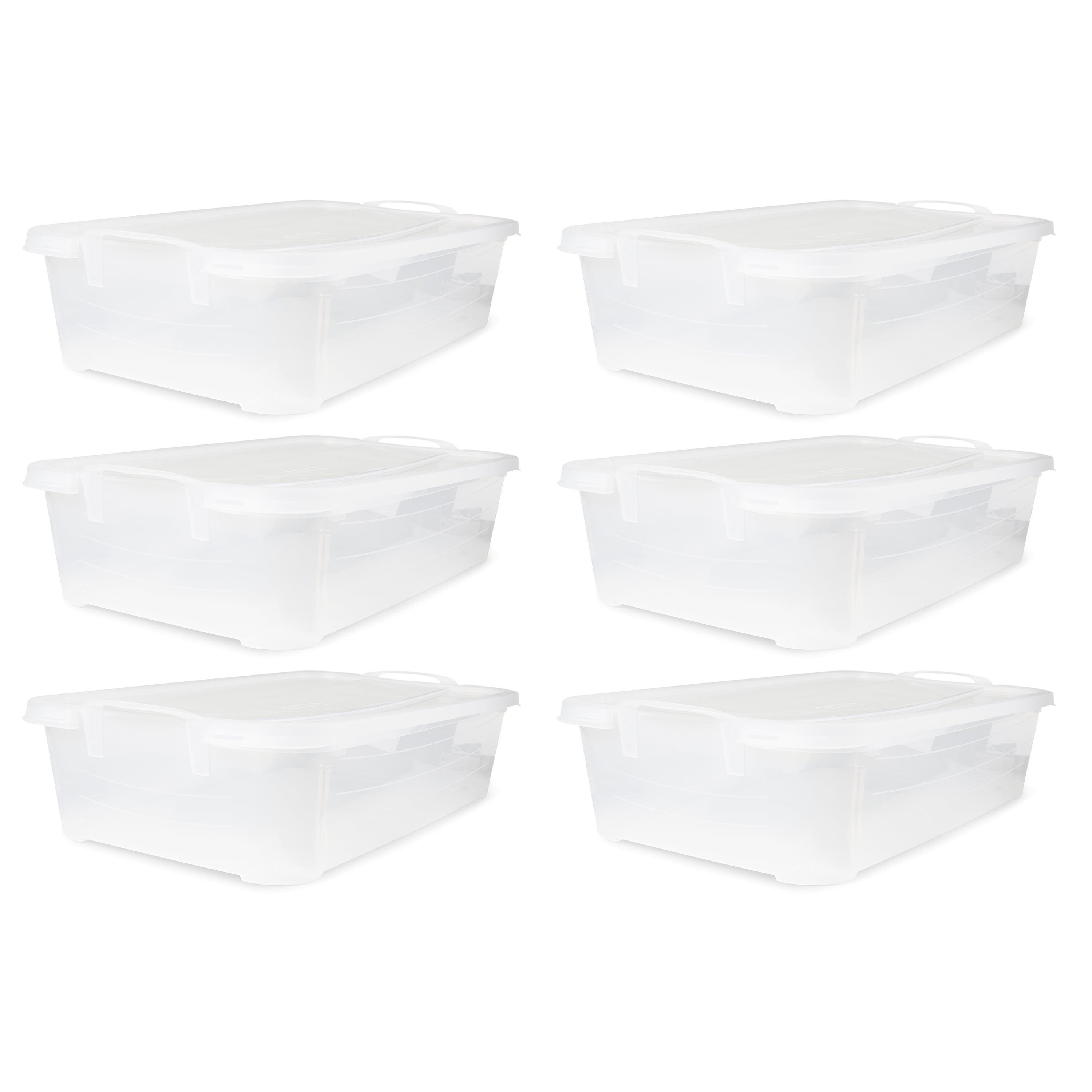 Life Story Clear Stackable Closet & Storage Box 34 Quart Containers, (6  Pack)