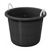 Life Story Flexible 17-Gallon Plastic Storage Tub with Rope Handles, Multi-Purpose Utility Bucket Black