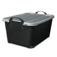 thumbnail image 1 of Life Story 55 Qt Stackable Storage Bin, Heavy Duty Lidded Container, Black/Gray, 24 Pack, 1 of 10