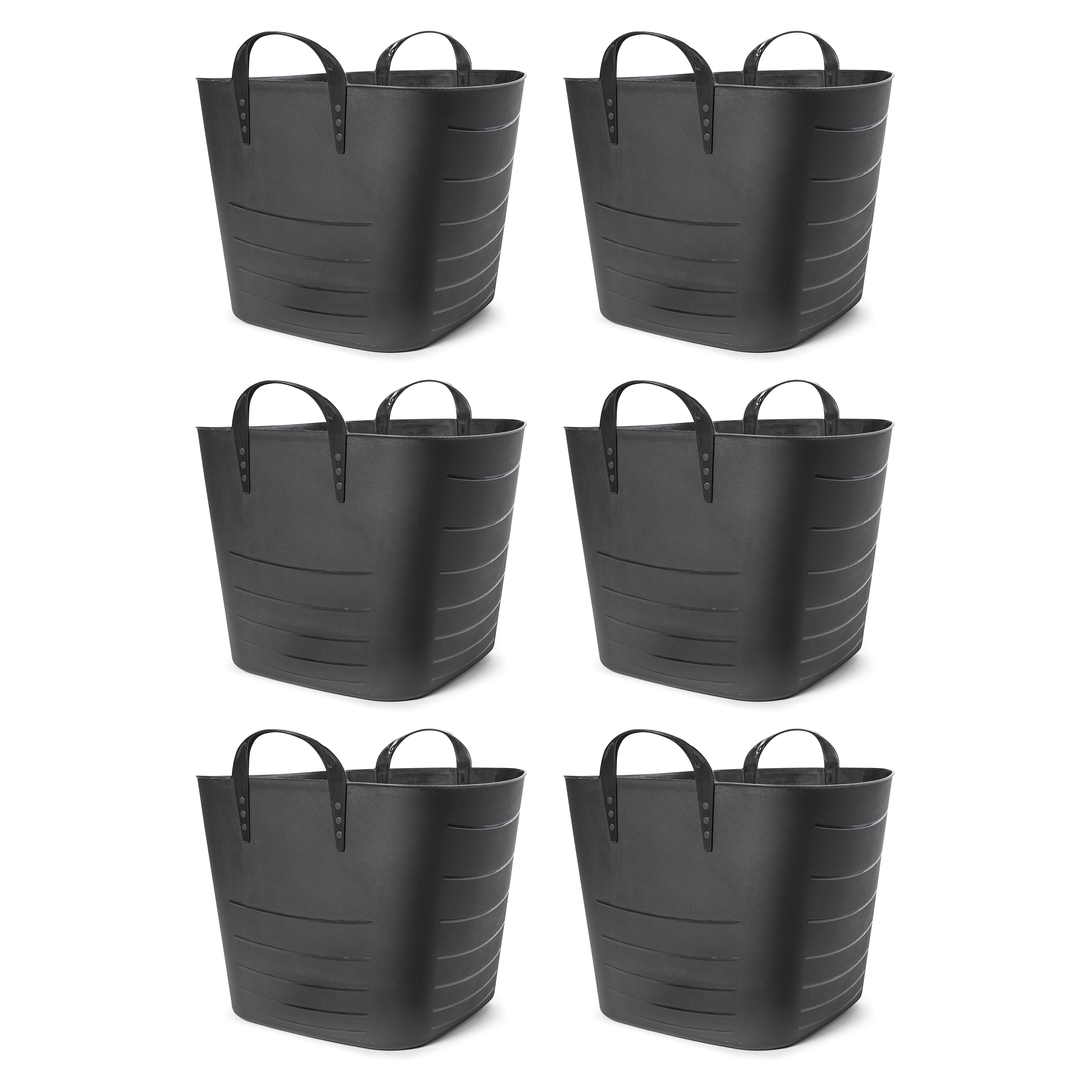 Life Story Tub Basket 25L Plastic Storage Tote Bin with Handles (6 Pack)