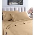 thumbnail image 1 of Home Sweet Home Dream LifeStyle Luxury Hotel Stripe 3-Piece 1200 Thread Count Taupe Stripe 100% Egyptian Cotton Sateen Sheet Set, Twin XL – Deep pocket, 1 of 5