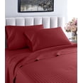 thumbnail image 1 of Home Sweet Home Dream LifeStyle Luxury Hotel Stripe 4-Piece 1200 Thread Count Burgundy Stripe 100% Egyptian Cotton Sateen Sheet Set, Full – Deep Pocket, 1 of 4