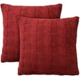 thumbnail image 1 of Life Styles Cotton Knitted 2Pack 18" x 18" set of 2 Red Indoor Throw Pillow, 1 of 5