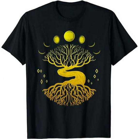 Life Tree Moon Lunar Phase Meditation Yoga Yogi Gift T-Shirt