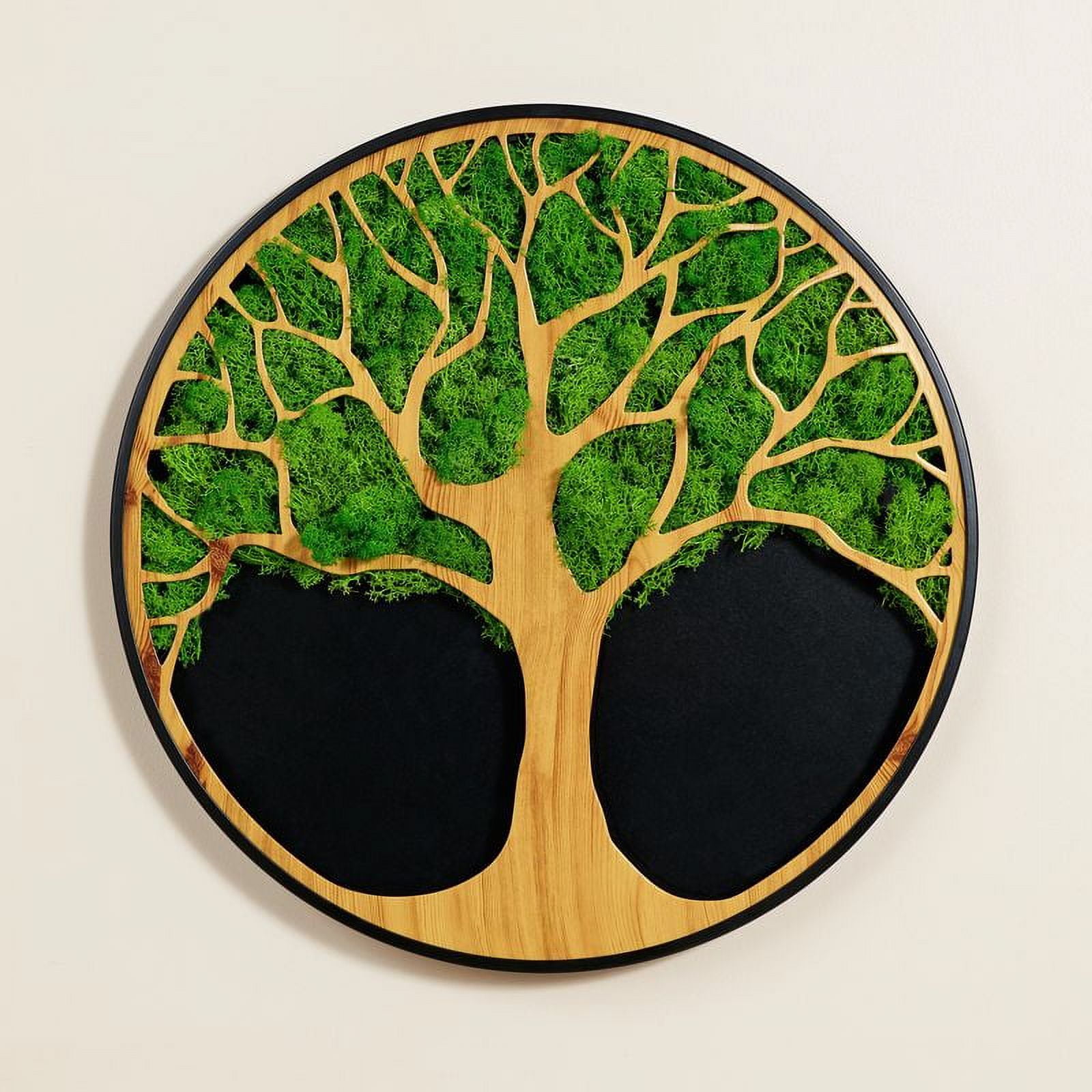 Life Tree Moss Iron Art Hanging Frame Wall Decor Serenity in Design Luxury Home Interior Design