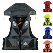 Life Vests For Adults Sea Fishing Detachable Jacket Pocket Function Surf Rock Buoyancy Vest Blue Swimming, Boating & Water Sports XXXL