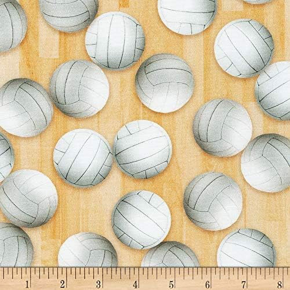 Life Volleyball Natural, Quilting Fabric By The Yard