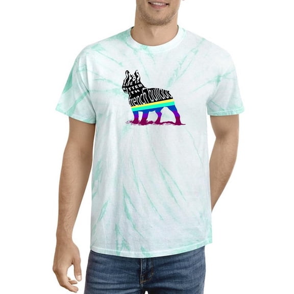 Life W Bulldog Silhouette  Tie Dye Cyclone Men -Image by Shutterstock, Male Large